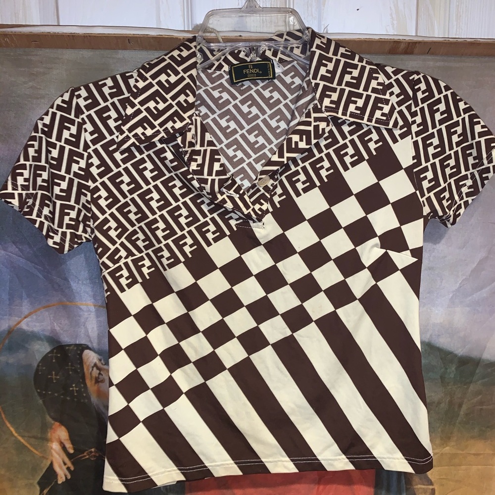📌💥Vintage OldSchool RARE Fendi Crop Top sz40 Sm
